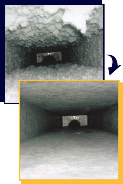 before after air duct cleaning
